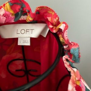 Loft red floral dress